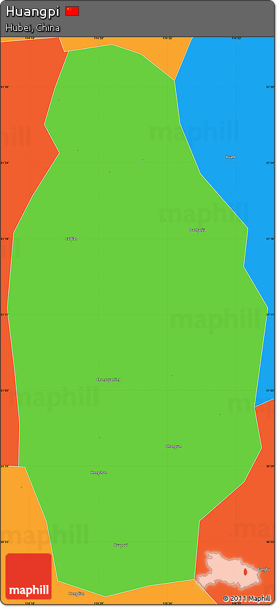 Political Simple Map of Huangpi