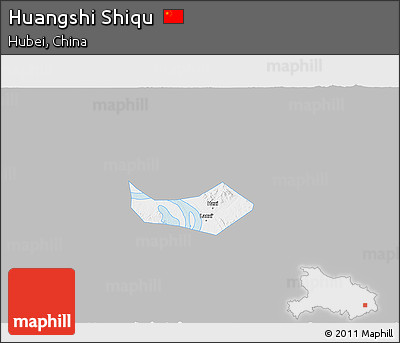 Gray 3D Map of Huangshi Shiqu, single color outside