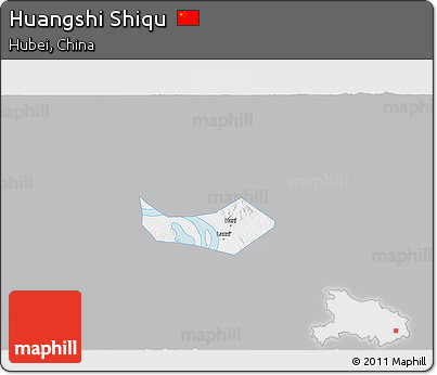 Gray 3D Map of Huangshi Shiqu, single color outside