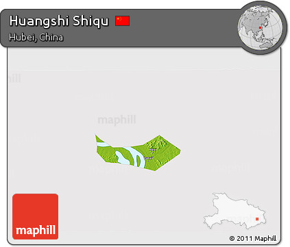 Physical 3D Map of Huangshi Shiqu, cropped outside