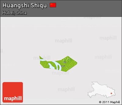 Physical 3D Map of Huangshi Shiqu, cropped outside
