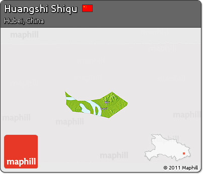 Physical 3D Map of Huangshi Shiqu, cropped outside