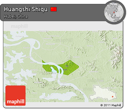 Physical 3D Map of Huangshi Shiqu, lighten