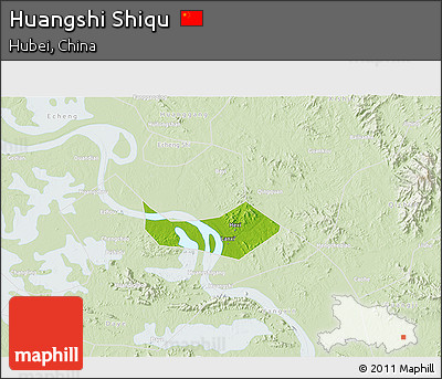 Physical 3D Map of Huangshi Shiqu, lighten