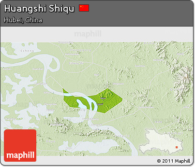 Physical 3D Map of Huangshi Shiqu, lighten