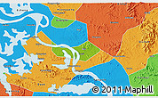 Physical 3D Map of Huangshi Shiqu, political outside