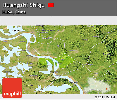 Physical 3D Map of Huangshi Shiqu, satellite outside