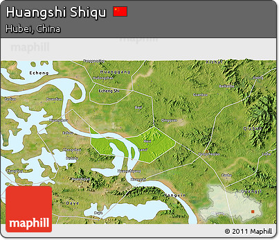 Physical 3D Map of Huangshi Shiqu, satellite outside