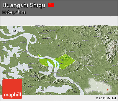 Physical 3D Map of Huangshi Shiqu, semi-desaturated