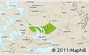 Physical 3D Map of Huangshi Shiqu, shaded relief outside