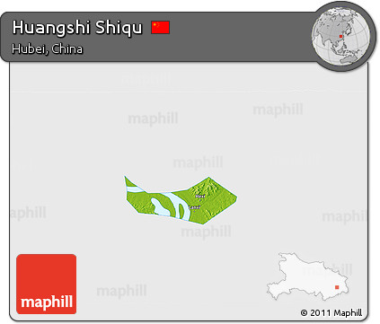 Physical 3D Map of Huangshi Shiqu, single color outside