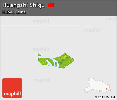 Physical 3D Map of Huangshi Shiqu, single color outside
