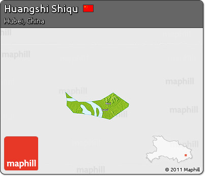 Physical 3D Map of Huangshi Shiqu, single color outside
