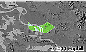 Political 3D Map of Huangshi Shiqu, darken, desaturated