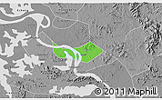 Political 3D Map of Huangshi Shiqu, desaturated