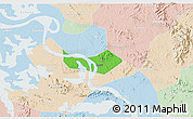 Political 3D Map of Huangshi Shiqu, lighten