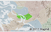 Political 3D Map of Huangshi Shiqu, lighten, semi-desaturated