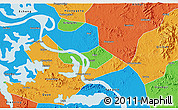 Political 3D Map of Huangshi Shiqu