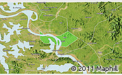 Political 3D Map of Huangshi Shiqu, satellite outside