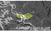 Satellite 3D Map of Huangshi Shiqu, darken, desaturated