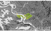 Satellite 3D Map of Huangshi Shiqu, desaturated