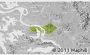 Satellite 3D Map of Huangshi Shiqu, lighten, desaturated