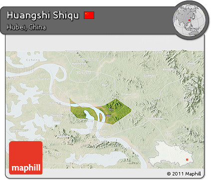 Satellite 3D Map of Huangshi Shiqu, lighten