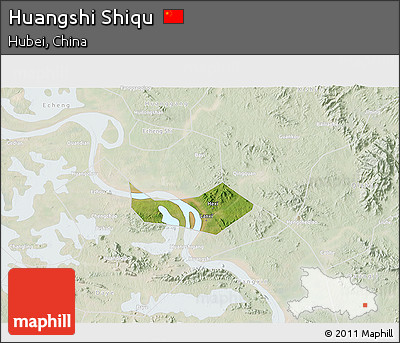 Satellite 3D Map of Huangshi Shiqu, lighten