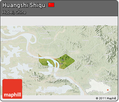 Satellite 3D Map of Huangshi Shiqu, lighten