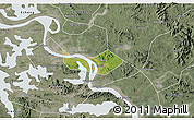 Satellite 3D Map of Huangshi Shiqu, semi-desaturated
