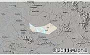 Shaded Relief 3D Map of Huangshi Shiqu, darken, semi-desaturated