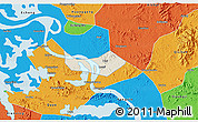 Shaded Relief 3D Map of Huangshi Shiqu, political outside