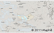 Shaded Relief 3D Map of Huangshi Shiqu, semi-desaturated