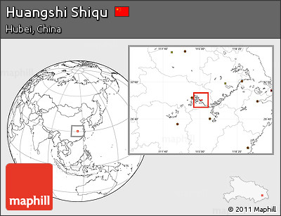 Blank Location Map of Huangshi Shiqu
