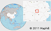 Gray Location Map of Huangshi Shiqu, highlighted country