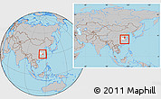 Gray Location Map of Huangshi Shiqu, highlighted parent region, within the entire country