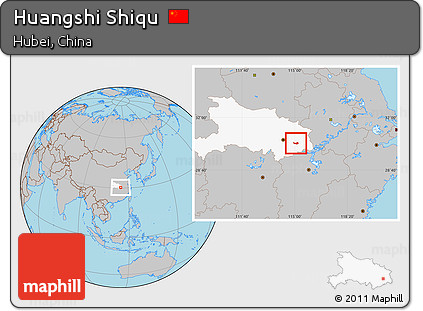 Gray Location Map of Huangshi Shiqu, highlighted parent region