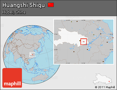 Gray Location Map of Huangshi Shiqu, highlighted parent region