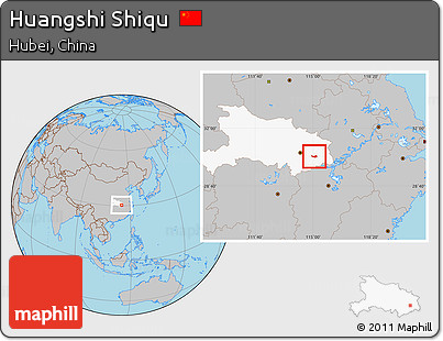 Gray Location Map of Huangshi Shiqu, highlighted parent region