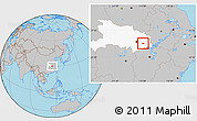 Gray Location Map of Huangshi Shiqu, highlighted parent region