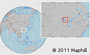 Gray Location Map of Huangshi Shiqu, hill shading