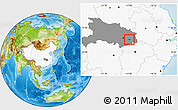 Physical Location Map of Huangshi Shiqu, highlighted country, highlighted parent region