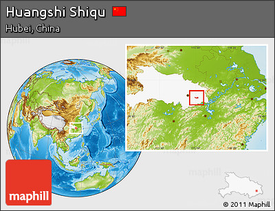 Physical Location Map of Huangshi Shiqu, highlighted parent region