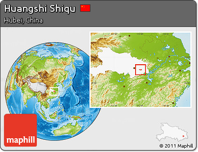 Physical Location Map of Huangshi Shiqu, highlighted parent region