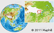 Physical Location Map of Huangshi Shiqu, highlighted parent region