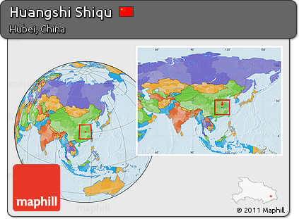 Political Location Map of Huangshi Shiqu, within the entire country