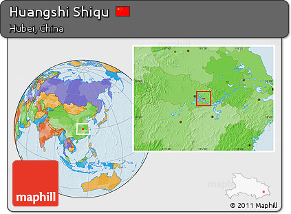 Political Location Map of Huangshi Shiqu