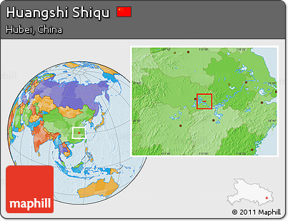 Political Location Map of Huangshi Shiqu