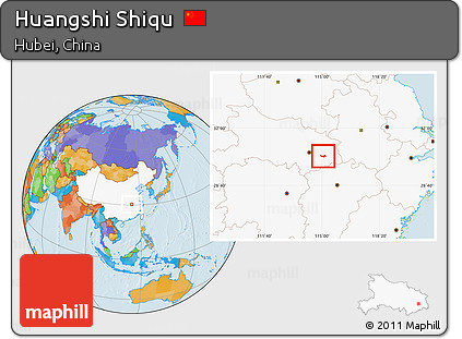 Political Location Map of Huangshi Shiqu, highlighted country