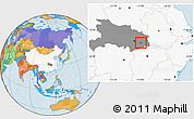 Political Location Map of Huangshi Shiqu, highlighted country, highlighted parent region